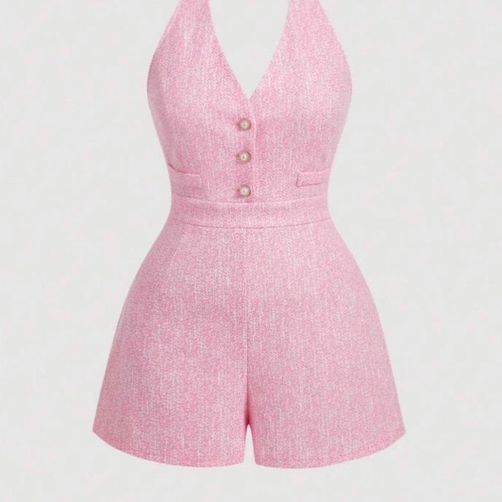 Elegant Pink Halter Jumpsuit
